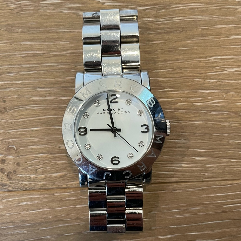 MARC JACOBS women’s silver watch with studs